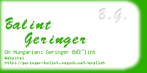 balint geringer business card